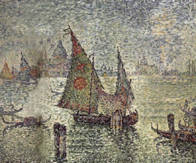 Paul Signac Green Sailboat oil painting image